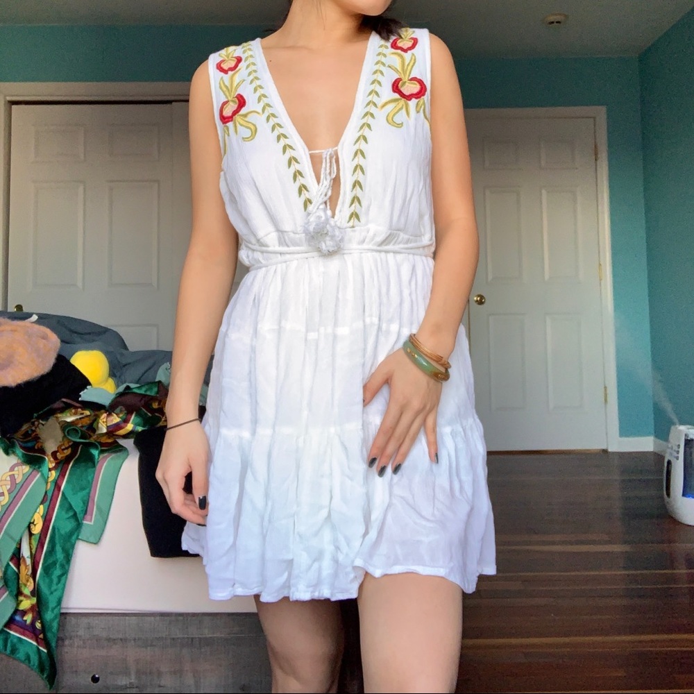 Band of Gypsies Ruffle Tie Mini Dress